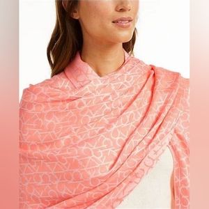 Calvin Klein Monogram Logo Pashmina - Process Red